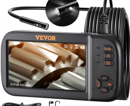 VEVOR triple-lens borescope inspection camera with built-in display