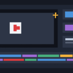 Video editing workspace with timeline graphics used to explain the visual storytelling behind fibre-optics science videos